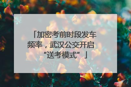 加密考前时段发车频率，武汉公交开启“送考模式”