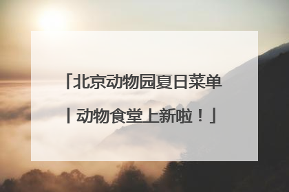 北京动物园夏日菜单丨动物食堂上新啦！