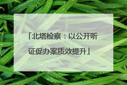 北塔检察：以公开听证促办案质效提升
