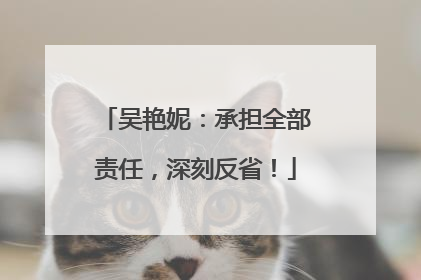吴艳妮：承担全部责任，深刻反省！
