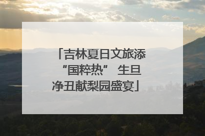 吉林夏日文旅添“国粹热” 生旦净丑献梨园盛宴