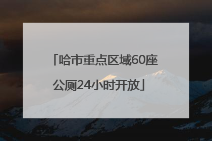 哈市重点区域60座公厕24小时开放