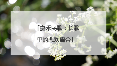 嘉禾民歌：长歌里的悲欢离合