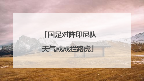 国足对阵印尼队 天气或成拦路虎