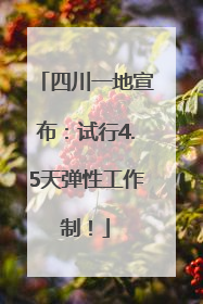 四川一地宣布：试行4.5天弹性工作制！