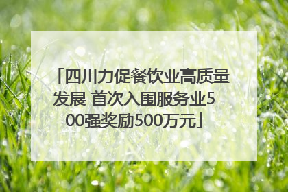 四川力促餐饮业高质量发展 首次入围服务业500强奖励500万元