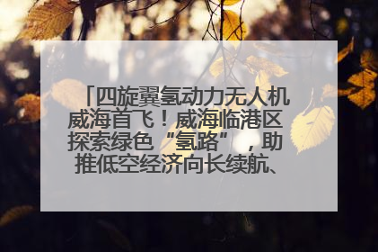 四旋翼氢动力无人机威海首飞！威海临港区探索绿色“氢路”，助推低空经济向长续航、大载重“进化”