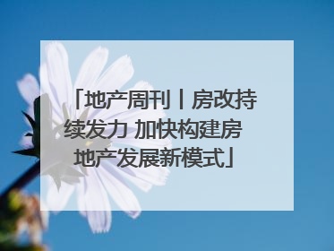 地产周刊丨房改持续发力 加快构建房地产发展新模式