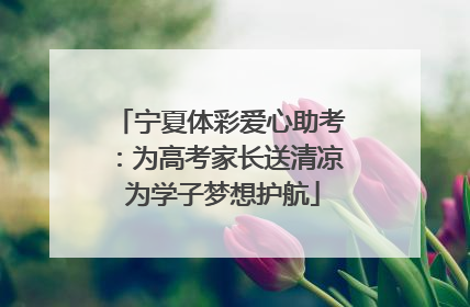 宁夏体彩爱心助考：为高考家长送清凉 为学子梦想护航