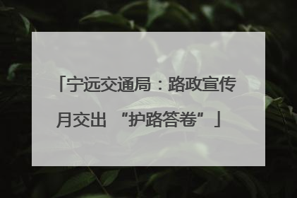 宁远交通局：路政宣传月交出 “护路答卷”
