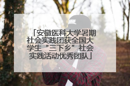 安徽医科大学暑期社会实践团获全国大学生“三下乡”社会实践活动优秀团队