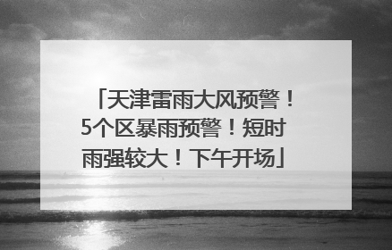 天津雷雨大风预警！5个区暴雨预警！短时雨强较大！下午开场