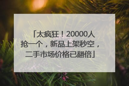 太疯狂！20000人抢一个，新品上架秒空，二手市场价格已翻倍