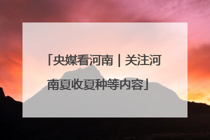 央媒看河南｜关注河南夏收夏种等内容