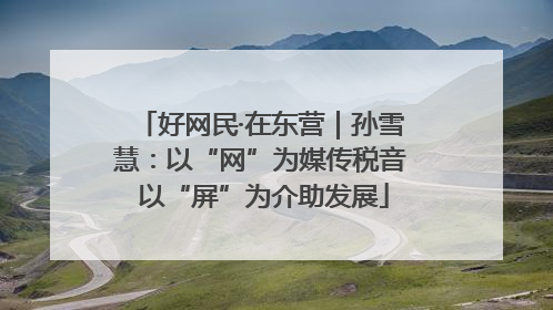 好网民·在东营｜孙雪慧：以“网”为媒传税音 以“屏”为介助发展