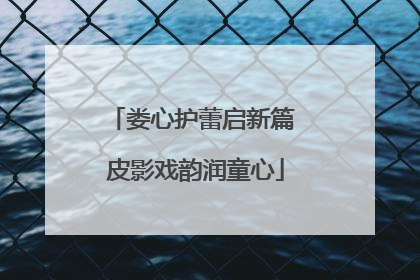 娄心护蕾启新篇 皮影戏韵润童心