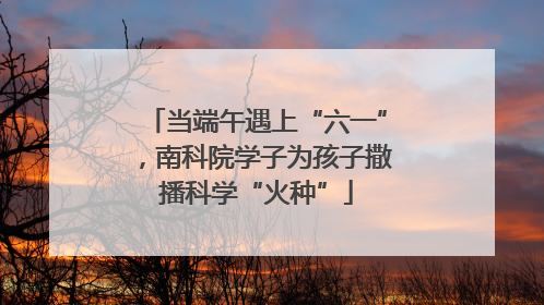 当端午遇上“六一”，南科院学子为孩子撒播科学“火种”