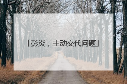 彭炎，主动交代问题