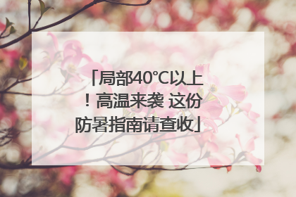 局部40℃以上！高温来袭 这份防暑指南请查收