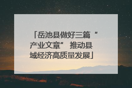 岳池县做好三篇“产业文章” 推动县域经济高质量发展