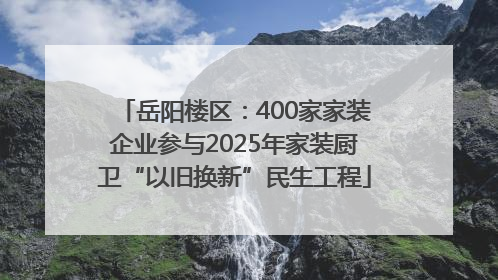岳阳楼区：400家家装企业参与2025年家装厨卫“以旧换新”民生工程