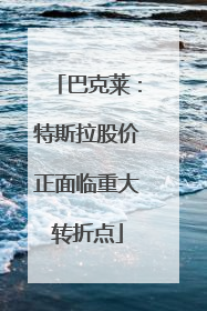 巴克莱：特斯拉股价正面临重大转折点