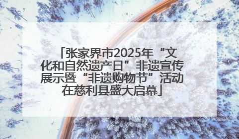 张家界市2025年“文化和自然遗产日”非遗宣传展示暨“非遗购物节”活动在慈利县盛大启幕