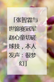 张智霖与世锦赛冠军赵心童切磋球技，本人发声：很梦幻