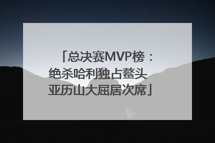 总决赛MVP榜：绝杀哈利独占鳌头 亚历山大屈居次席