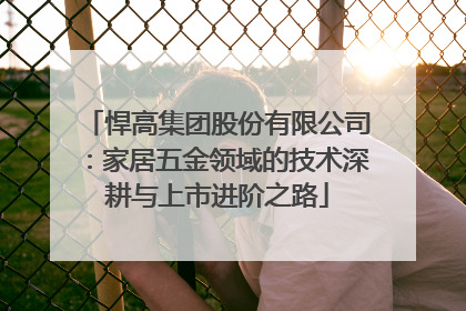悍高集团股份有限公司：家居五金领域的技术深耕与上市进阶之路