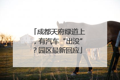 成都天府绿道上，有汽车“出没”？园区最新回应