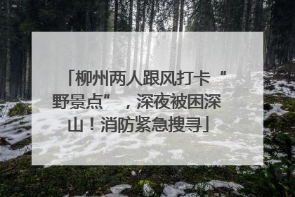 柳州两人跟风打卡“野景点”，深夜被困深山！消防紧急搜寻