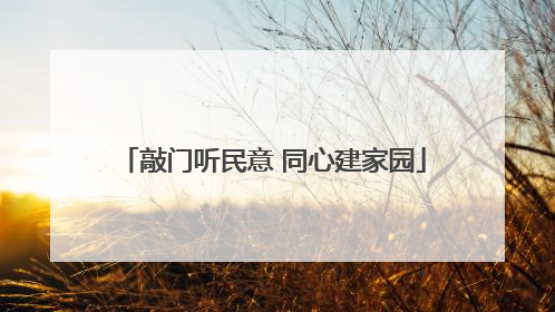 敲门听民意 同心建家园