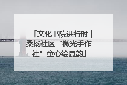 文化书院进行时｜桑杨社区“微光手作社”童心绘夏韵