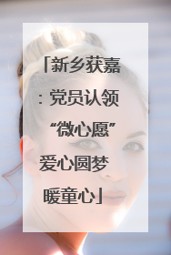 新乡获嘉：党员认领“微心愿” 爱心圆梦暖童心