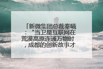 新微集团总裁秦曦：“当卫星互联网在荒漠高原连通万物时，成都的创新故事才真正开始”
