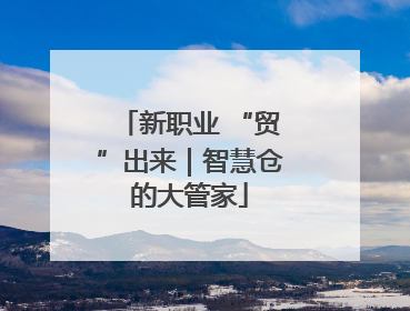 新职业 “贸”出来｜智慧仓的大管家
