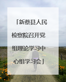 新蔡县人民检察院召开党组理论学习中心组学习会