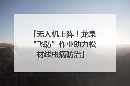 无人机上阵！龙泉“飞防”作业助力松材线虫病防治