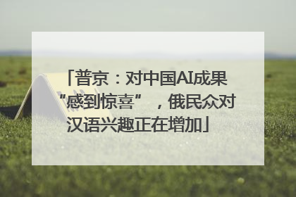 普京：对中国AI成果“感到惊喜”，俄民众对汉语兴趣正在增加