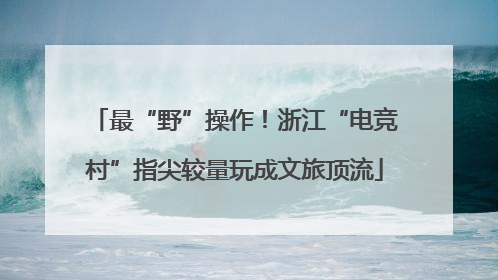 最“野”操作！浙江“电竞村”指尖较量玩成文旅顶流