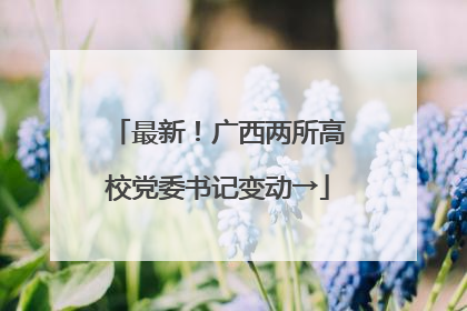 最新！广西两所高校党委书记变动→