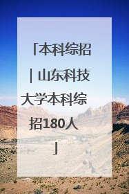 本科综招｜山东科技大学本科综招180人