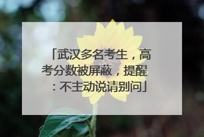 武汉多名考生，高考分数被屏蔽，提醒：不主动说请别问