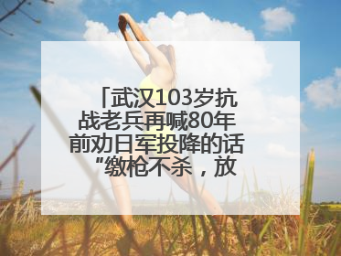 武汉103岁抗战老兵再喊80年前劝日军投降的话 “缴枪不杀，放你回家”