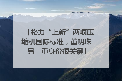 格力“上新”两项压缩机国际标准，董明珠另一重身份很关键