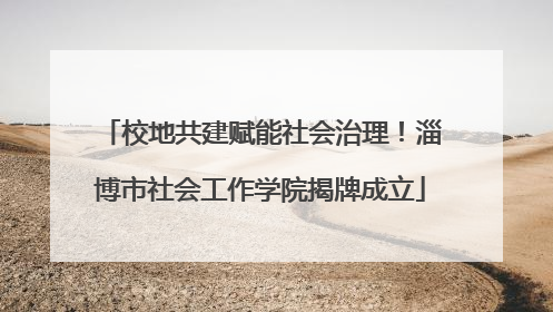 校地共建赋能社会治理！淄博市社会工作学院揭牌成立