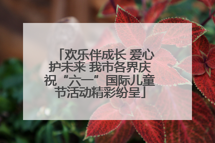 欢乐伴成长 爱心护未来 我市各界庆祝“六一”国际儿童节活动精彩纷呈