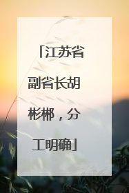 江苏省副省长胡彬郴，分工明确
