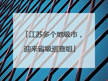 江苏多个地级市，迎来省级巡查组